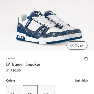 Louis Vuitton Blue & White LV Trainer Sneaker 1AC2AS